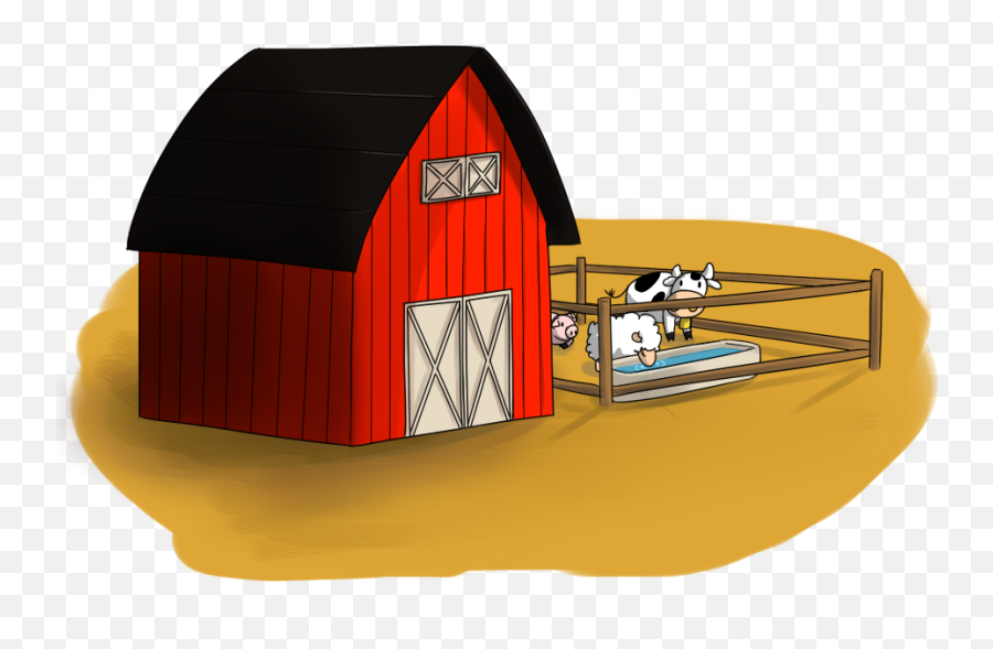 Free Barn With Farm Animals Clip Art - Cow In A Barn Clipart Emoji,Barn Emoji