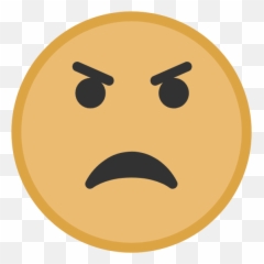 Yellow Angry Face Graphic - Smiley Emoji