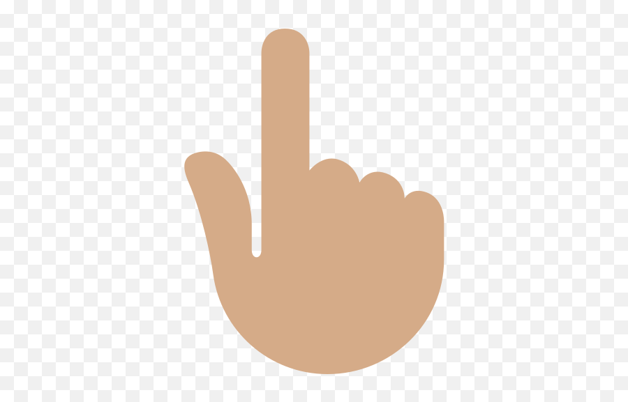 Backhand Index Pointing Up Emoji With Medium Skin Tone - Vector Graphics,Finger Pointing Up Emoji