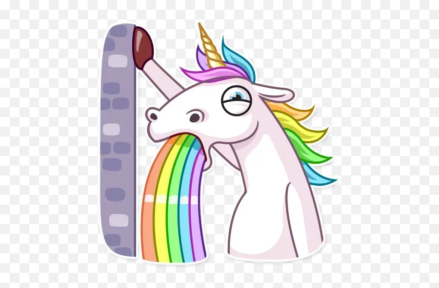 Unicorn Whatsapp Stickers - Stickers Cloud Rainbow Unicorn Stickers Telegram Emoji,Unicorn Emoticon