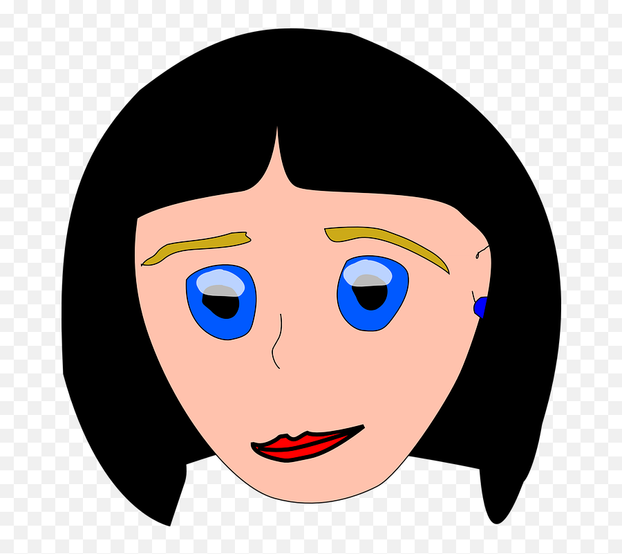 Free Uncertain Confused Images - Clip Art Black Hair Blue Eyes Emoji,Worry Emoticon
