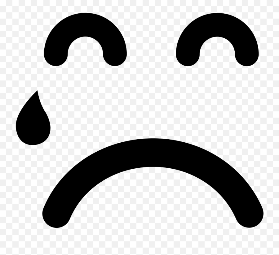Teardrop Falling On Sad Emoticon Face - Sad Tear Drop Emoji,Teardrop Emoji Transparent