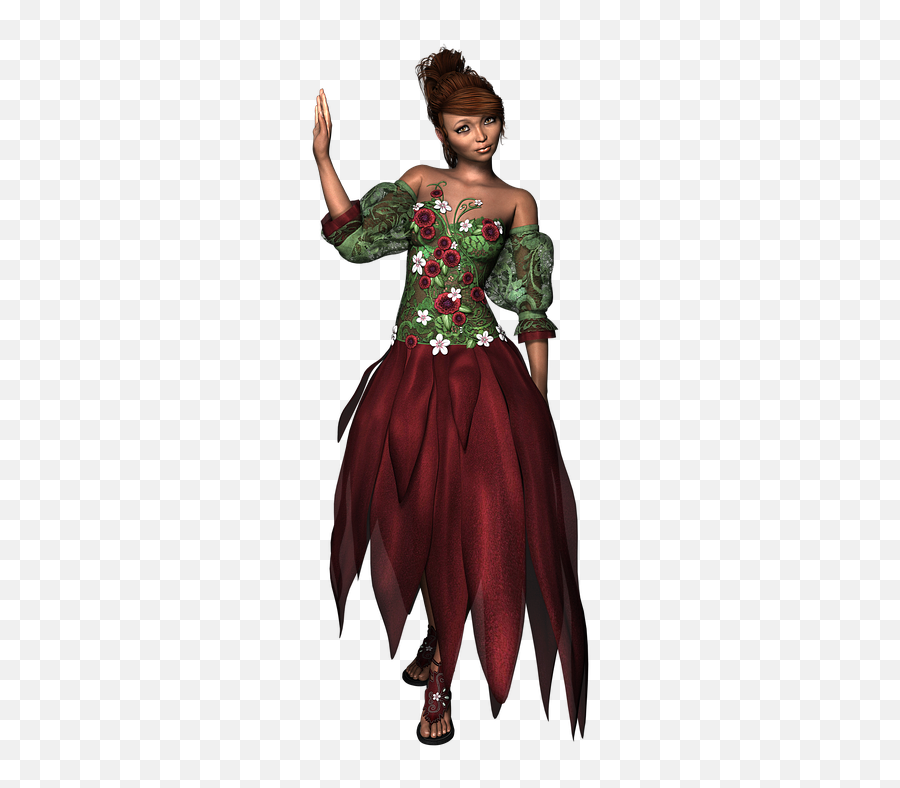 Fey Fairy Girl - Fairy Emoji,Dancing Girl Emoji Costume