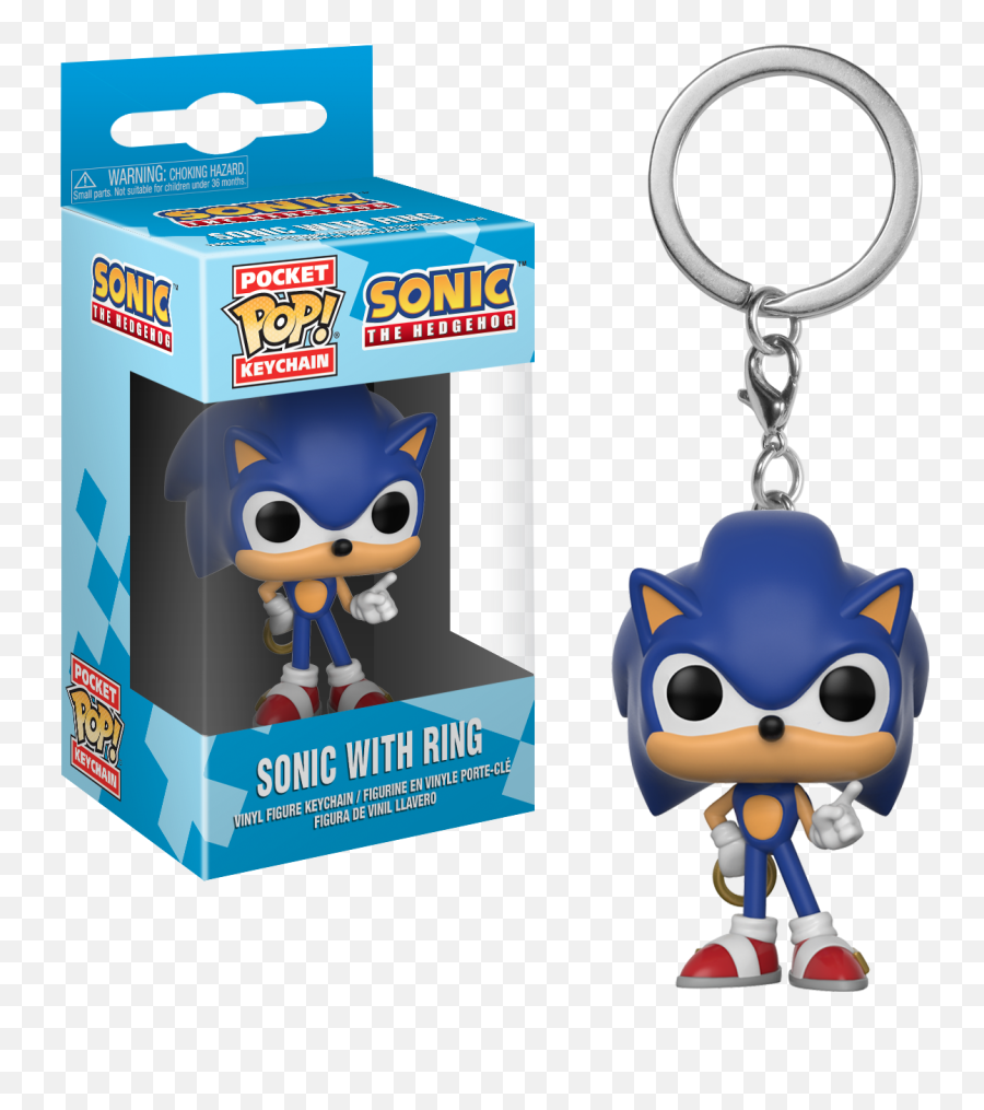 Funko Pocket Keychain - Pocket Pop Keychain Sonic With Ring Emoji,Sonic The Hedgehog Emoji