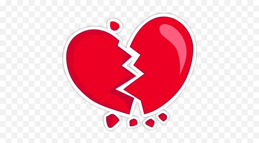 Love Stickers For Facebook And Social - Heart Break Emoji,Heartbreak Emoticon
