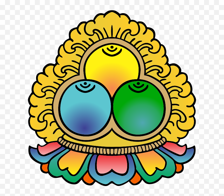 Three Jewels Symbol Colour - Three Jewels Buddhism Symbol Emoji,Email Emotions Symbols