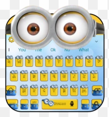 Download Yellow Cute Cartoon Keyboard - Minion Eyes Png Emoji
