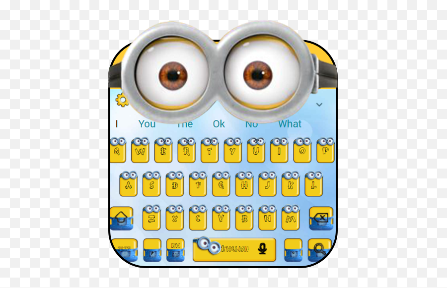 Download Yellow Cute Cartoon Keyboard - Minion Eyes Png Emoji,Emoji Typewriter