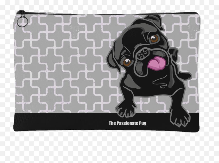 Download Black Pug Makeup Pouch Slate - Pug Emoji,Slate Emoji