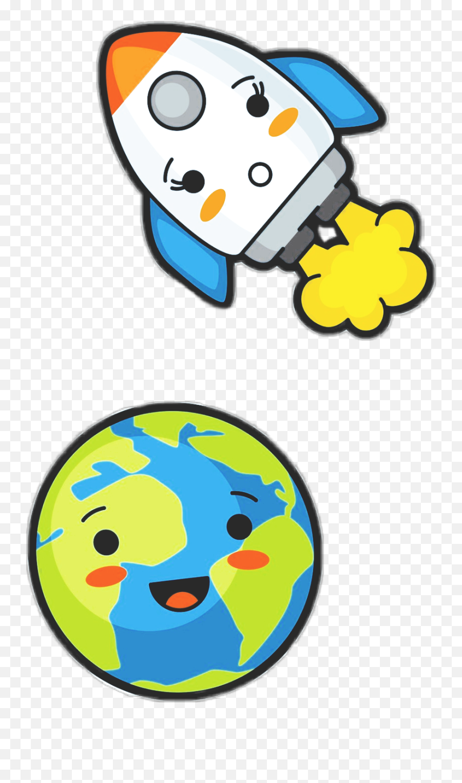 Rocket Rocketship Kawaiiearth Earth Earthstickers Kawai - Illustration Emoji,Rocket Ship Emoji
