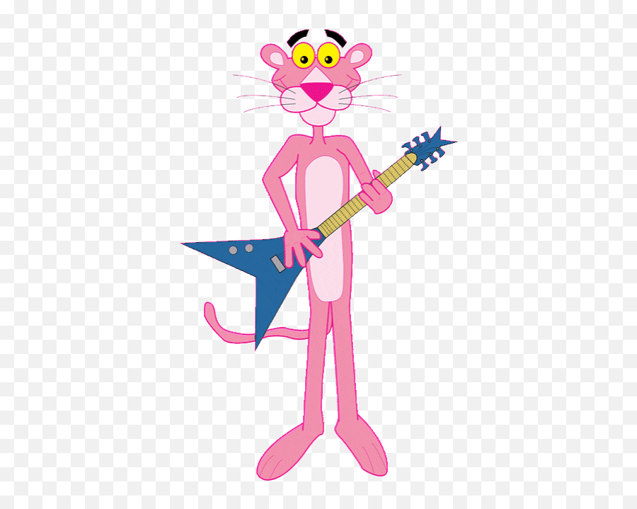 Top Pink Panther Stickers For Android Ios - Pink Panther With Guitar Emoji,Panther Emoji