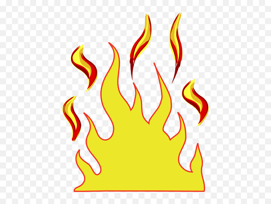 Cartoon Fire Png - Cartoon Fire Outline Emoji,Fire Emoji Vector