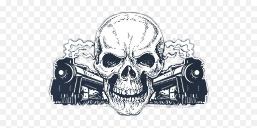 Railroadtrainlocomotiveenginehorsepower - Man Skull Vector Emoji,Flag Train Flag Emoji