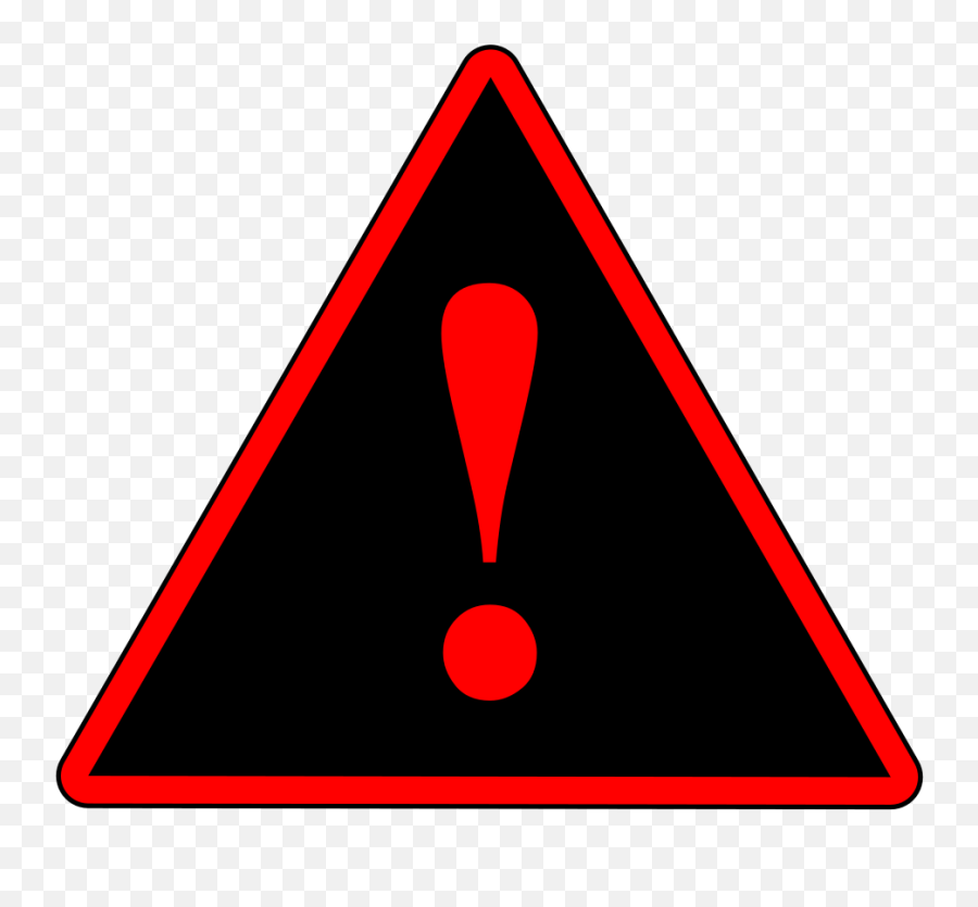 Red Black Red Warning 1 Clip Art At Clker - Red Warning Sign Red Caution Sign Transparent Emoji,Alert Emoji