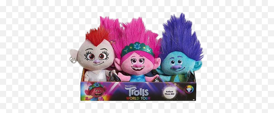 Trolls World Tour - 8 Inch Plush Assortment In Cdu Trolls World Tour Bean Plush Emoji,Troll Emoji