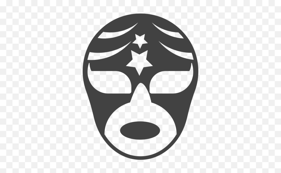 Luchador Mask Star Silhouette Detailed - Transparent Png Dot Emoji,Star Emoji Black And White