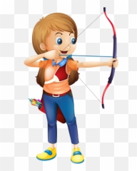 Girl Clipart Archery Girl Archery - Archery Clipart Emoji,Archery Emoji