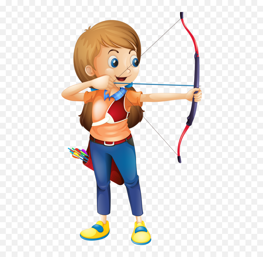 Girl Clipart Archery Girl Archery - Archery Clipart Emoji,Archery Emoji