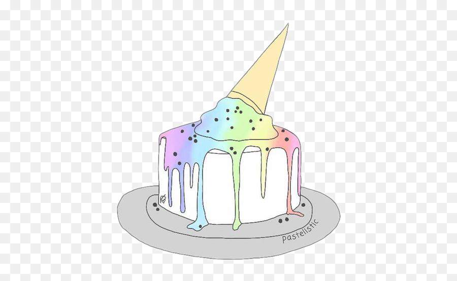 Torta Pastel Helado Arcoiris - Birthday Cake Emoji,Emoji Ice Cream Cake