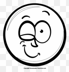 Smiley Face Line Drawing - Surprised Clipart Black And White Emoji