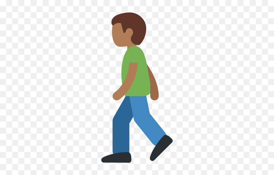 Person Walking Emoji With Medium - Dark Skin Tone Meaning Walking Emoji,Black Emoji Shirt