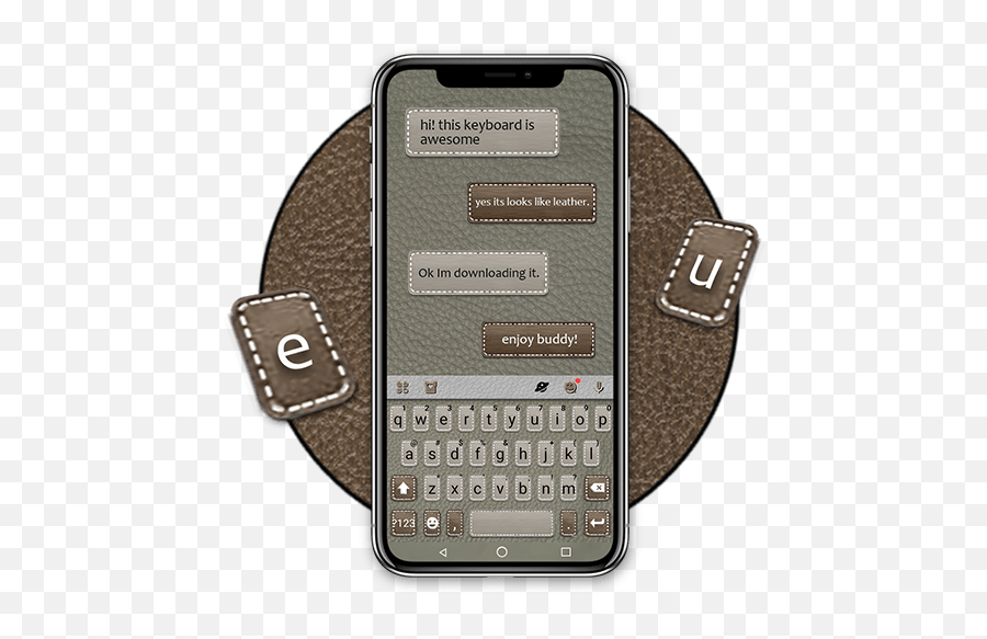 Classic Leather Brown Keyboard Theme - Apkonline Calculator Emoji,Hi Emoji Keyboard