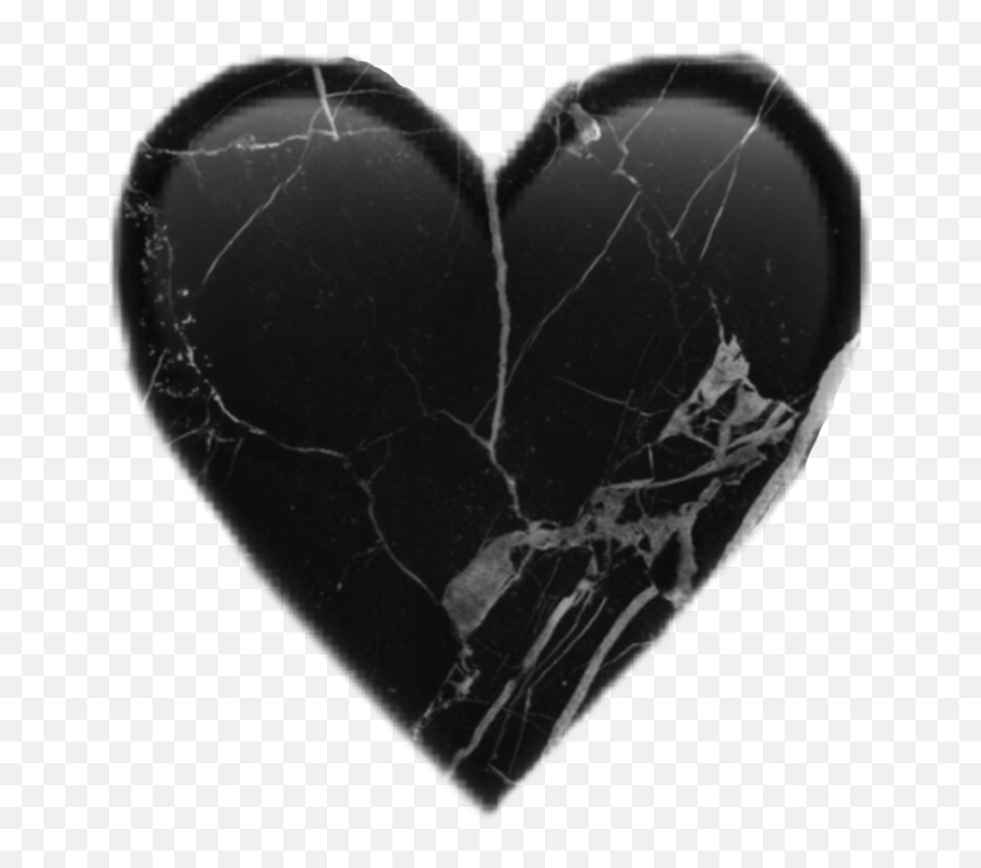 Black White Emoji Heart Marble Sticker - Girly,Heart Emoji White