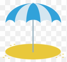 Beach Umbrella Clipart - Blue Umbreblla Emoji