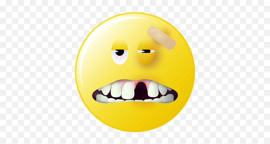 Mugshot Smiley - Smiley With Broken Teeth Emoji,Suspicious Emoji