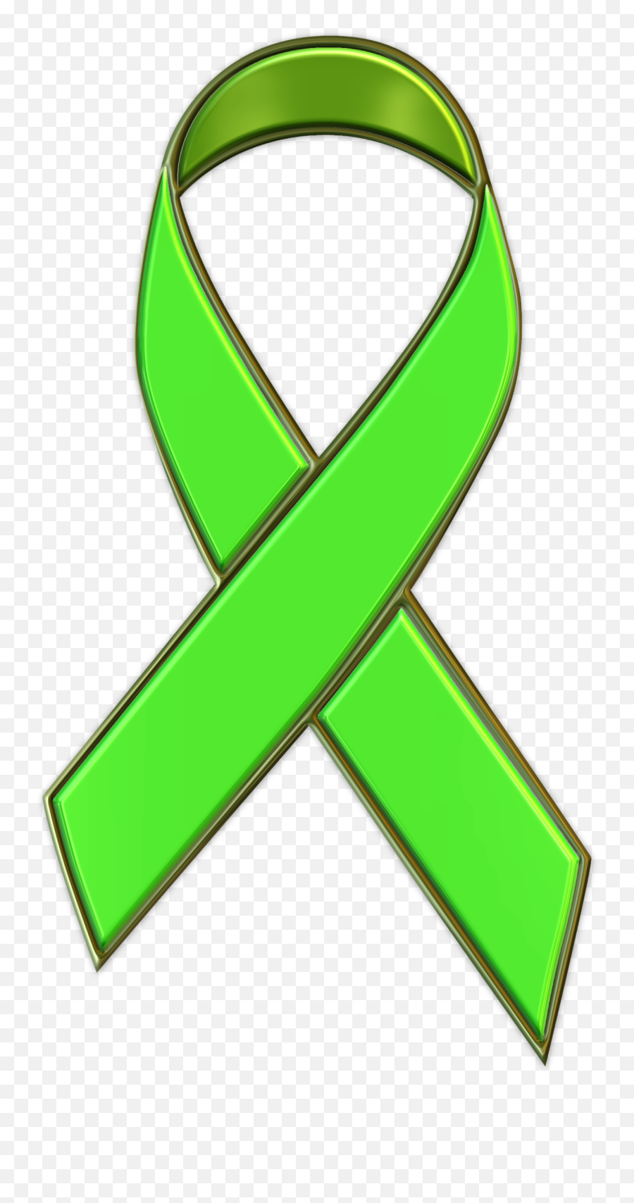 Lime Green Cancer Ribbon - Mental Health Lime Green Ribbon Emoji,Green Ribbon Emoji
