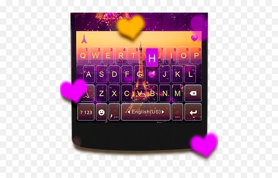 Download Romantic Paris Kika Keyboard - Heart Emoji,Kika Emoji