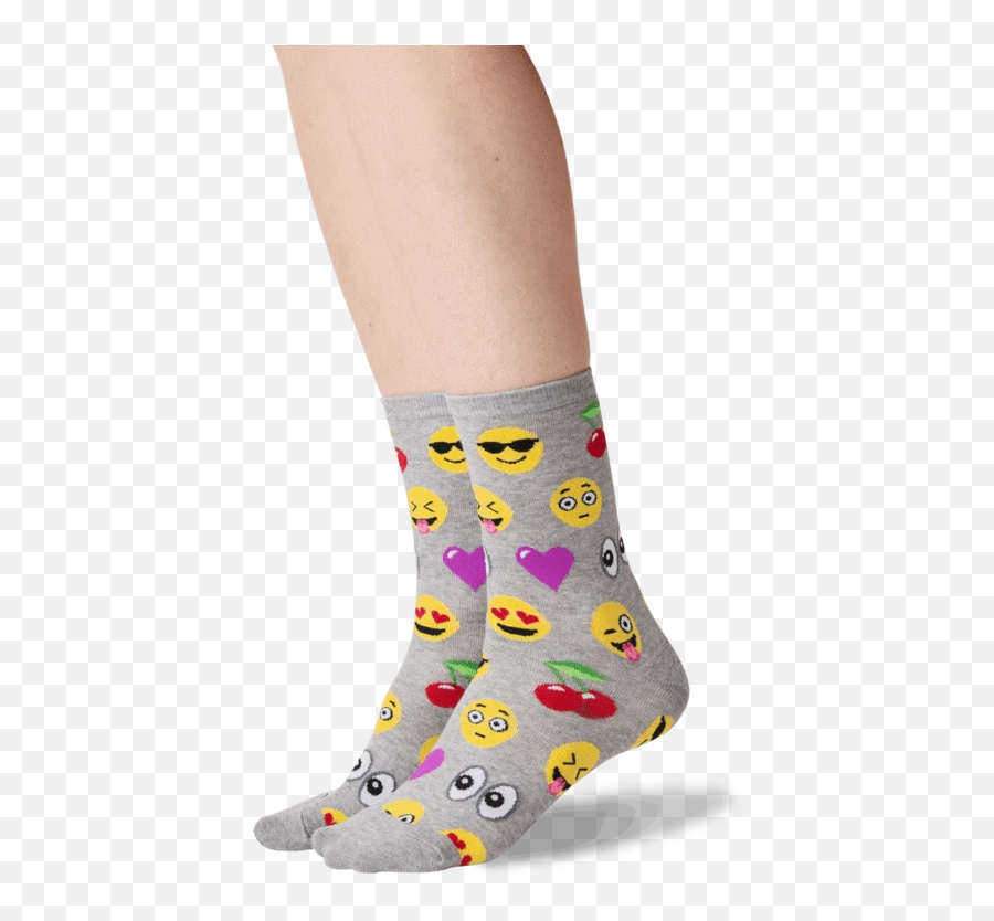 Womens Emoji Crew Socks - Sock,Bleach Emoji