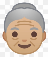 Download Free Png Old Woman Medium Light Skin Tone Icon - Old Emoji,Lighting Emoji
