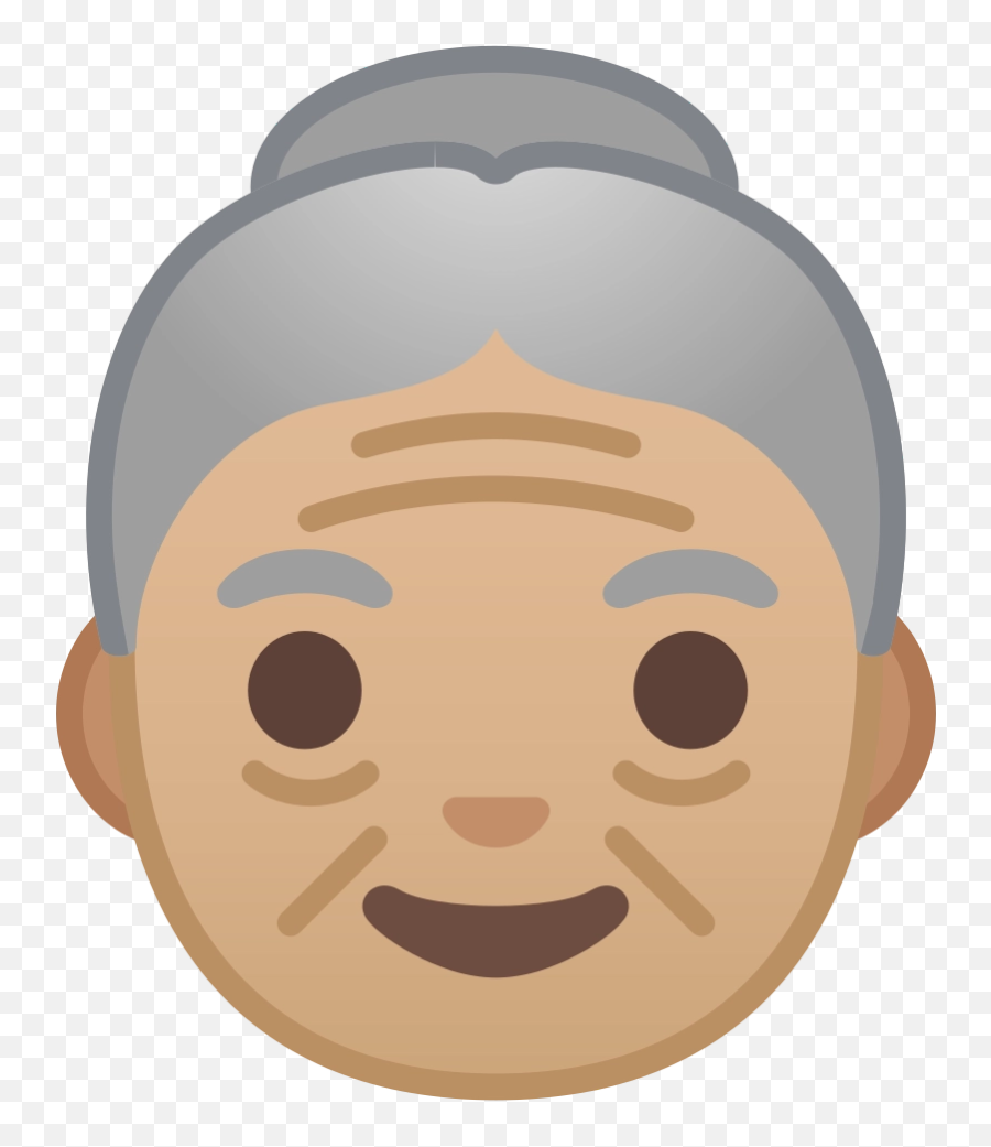 Download Free Png Old Woman Medium Light Skin Tone Icon - Old Emoji,Lighting Emoji