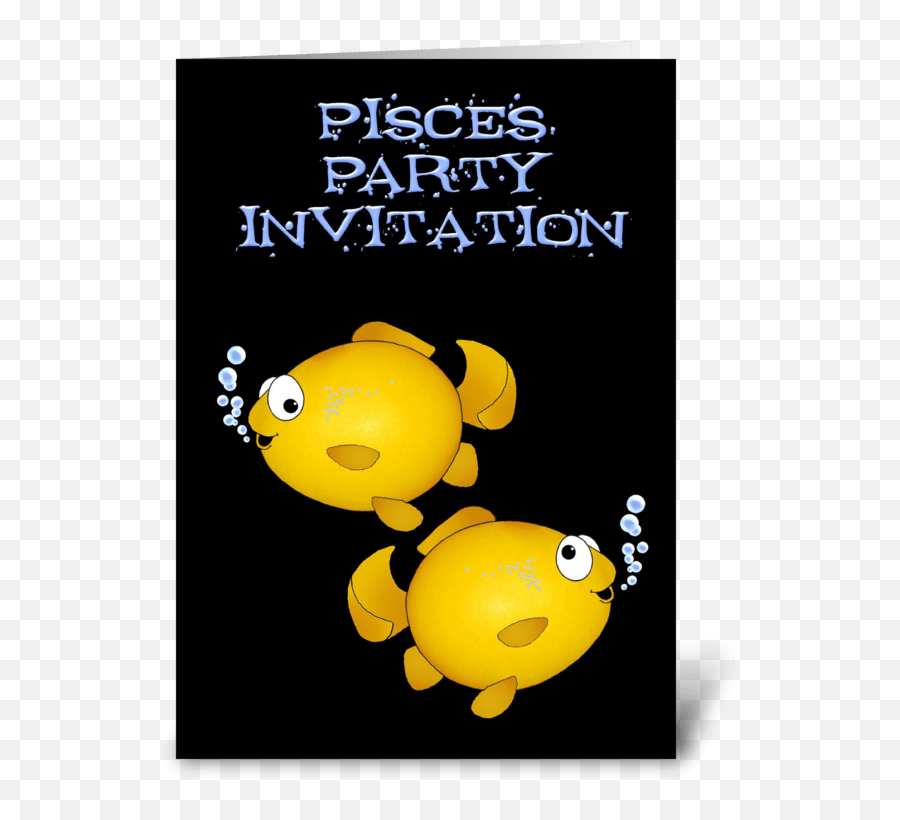 Pisces Birthday Party Invitation - Cartoon Emoji,Pisces Emoticon