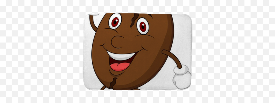 Coffee Bean Cartoon Character Bath Mat Pixers - Coffee Bean Cartoon Character Emoji,Drooling Emoticon