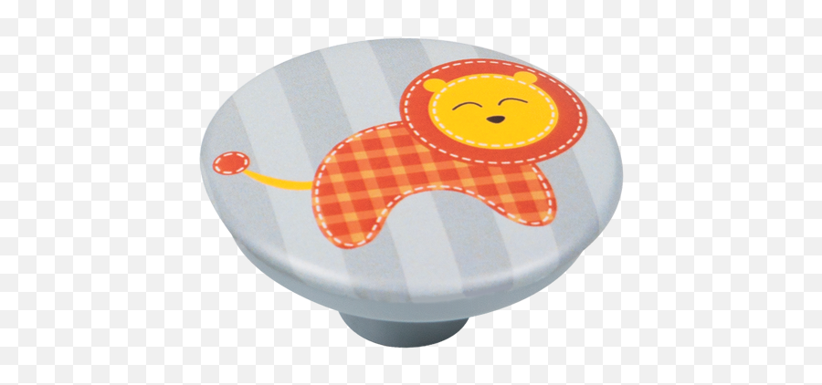 Buy Furniture Knob - 50mm Design Orange Lion Grey Base Circle Emoji,Lion Emoticon