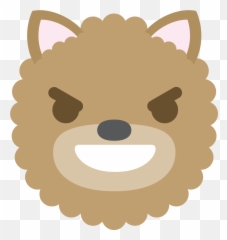 Free Emoji Dog Face Evil Smile Png With - Scalloped Circle Vector