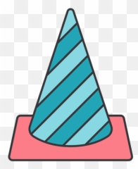 Cone Traffic Blue Stripes - Coño De Tránsito Decorado Emoji,Traffic Cone Emoji