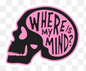Skull Where Is My Mind Sticker - Hair Design Emoji,Emoji Ticket Gun Skull
