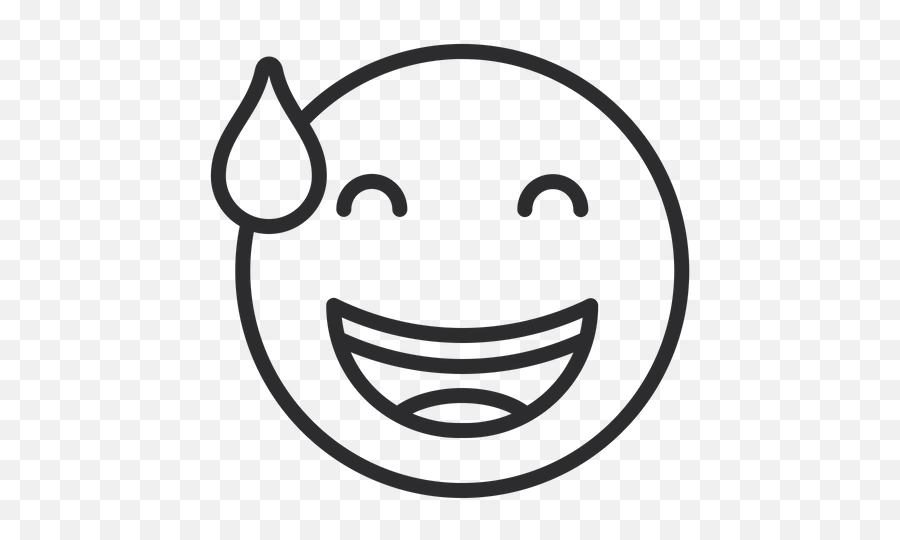 Grinning Face With Sweat Emoji Icon Of - Illustration,Happy Sweat Emoji