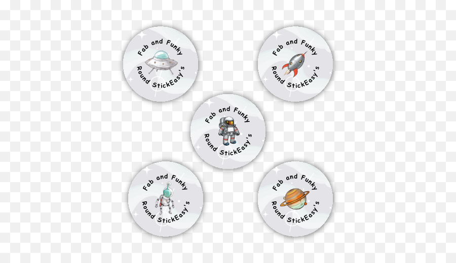 Fab And Funky Stickeasy Stick On Labels By Easy2name - Circle Emoji,Life Preserver Emoji