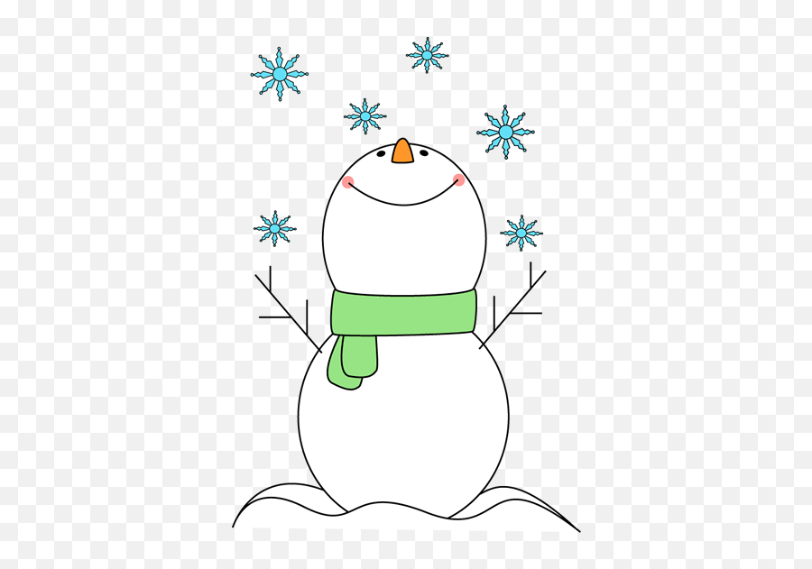 Snowman Catching Snowflakes - Cute Snowflake Winter Clip Art Emoji,Snowflake Snowflake Baby Emoji