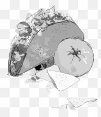 Download Transparent Taco Clipart Black - Sketch Emoji
