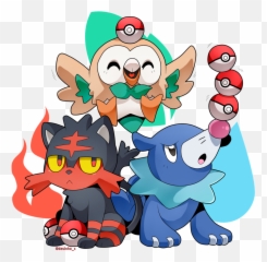 Pokemon Clipart Happy - Litten And Rowlet And Popplio Emoji,Pokemon Emojis