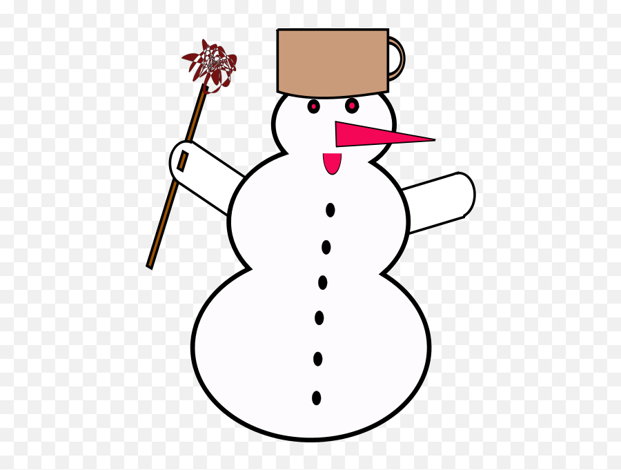 Snowman With Pink Nose Vector Image - Karyatider Skåret I Træ Emoji,Suspicious Emoticon
