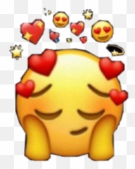 Emojisticker Emoji Happy Shy Love - Thinking About Love Emoji,Emoji Shy