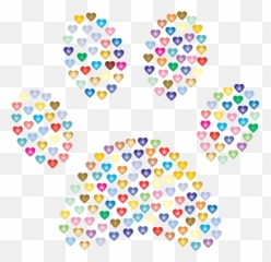 Png Paw Print Hearts Prismatic - Circle Emoji,Paw Print Emoji