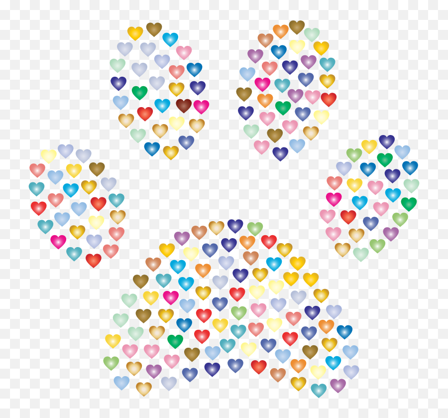 Png Paw Print Hearts Prismatic - Circle Emoji,Paw Print Emoji