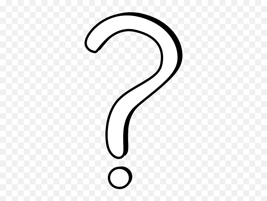 Black And White Question Mark Clipart - Question Mark Outline Clip Art Emoji,Pondering Emoji